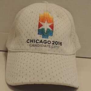 Chicago 2016 Olympic Candidate City Cap Men Adjustable Back White Red Blue Hat